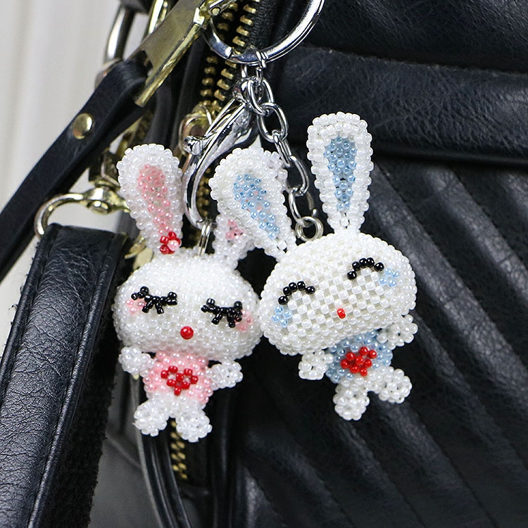 Luxury Bags Made In China - Chaveiro de Coelho Artesanal com Miçangas,