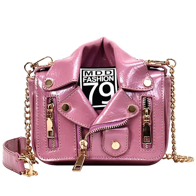 Luxury Bags England - PU Leather Motorcycle Shoulder Bag, Messenger