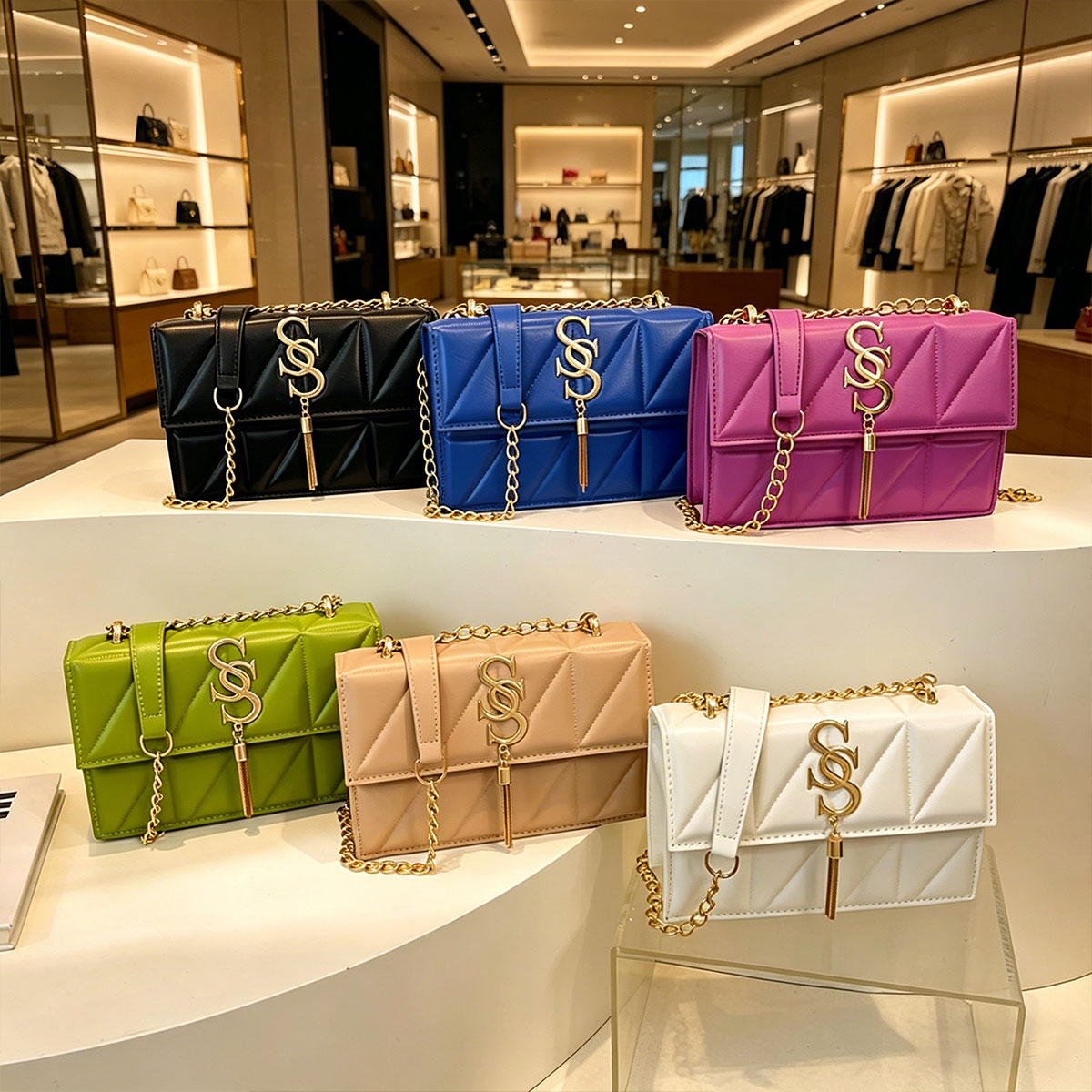 Luxury Bags Lv - Bolsa Pequena Quadrada Elegante e Moderna