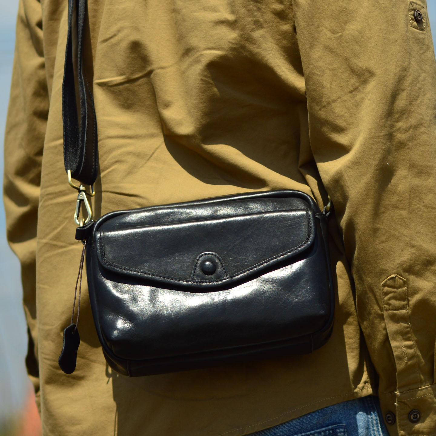 Luxury Bags Made In China - Bolsa transversal masculina de couro de
