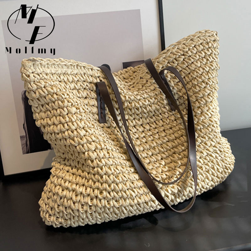 Luxury Bags Store - Palha tecido tote sacos casual grande