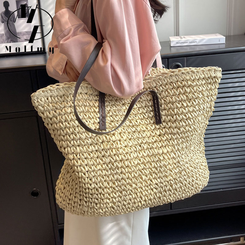 Palha tecido tote sacos casual - Luxury Bags Store avaliação e preço